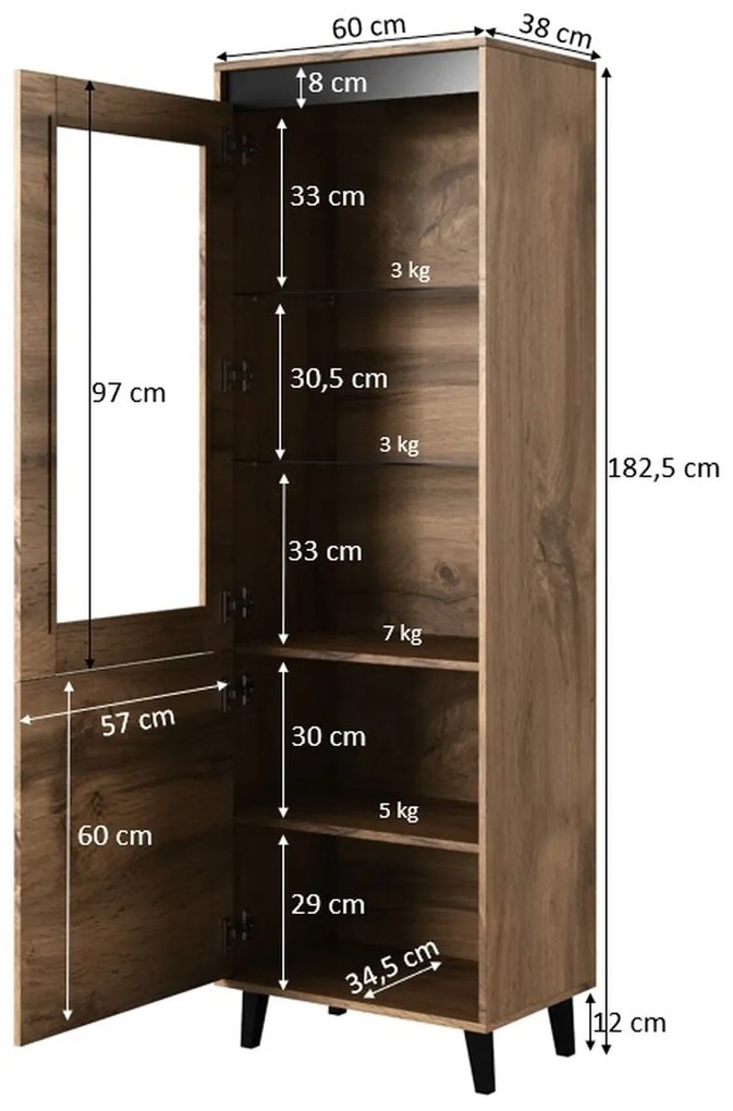 cabinet NORD votan oak/antracyt DIOMMI CAMA-NORD-WITRYNA-DWO/ANT