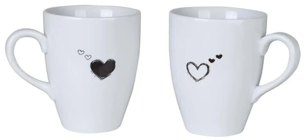 Κούπες (Σετ 2Τμχ) 710KTP3642 8x8x10cm 240ml Black-White Hermia Porcelain
