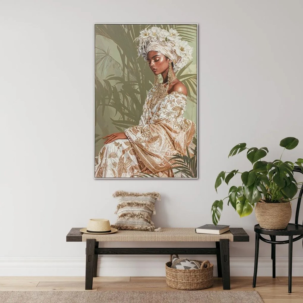 Καμβάς Home ESPRIT Λευκό Πράσινο Αποικιακό Αφρικάνα 100 x 4,5 x 150 cm