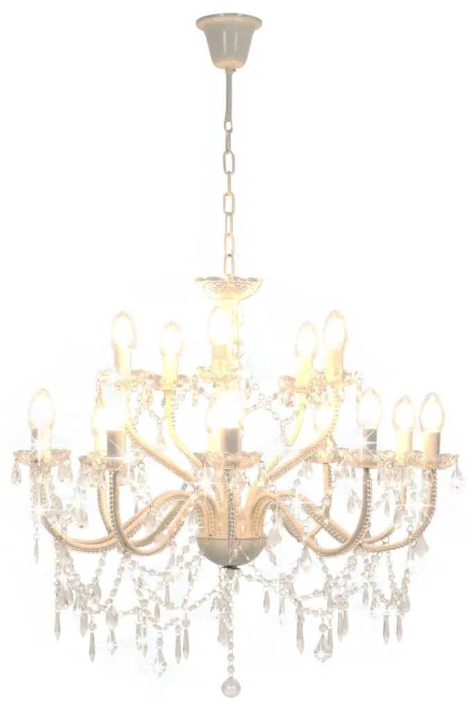 vidaXL Πολυέλαιος 2 Επιπέδων Λευκός με 15 Ντουί Ε14