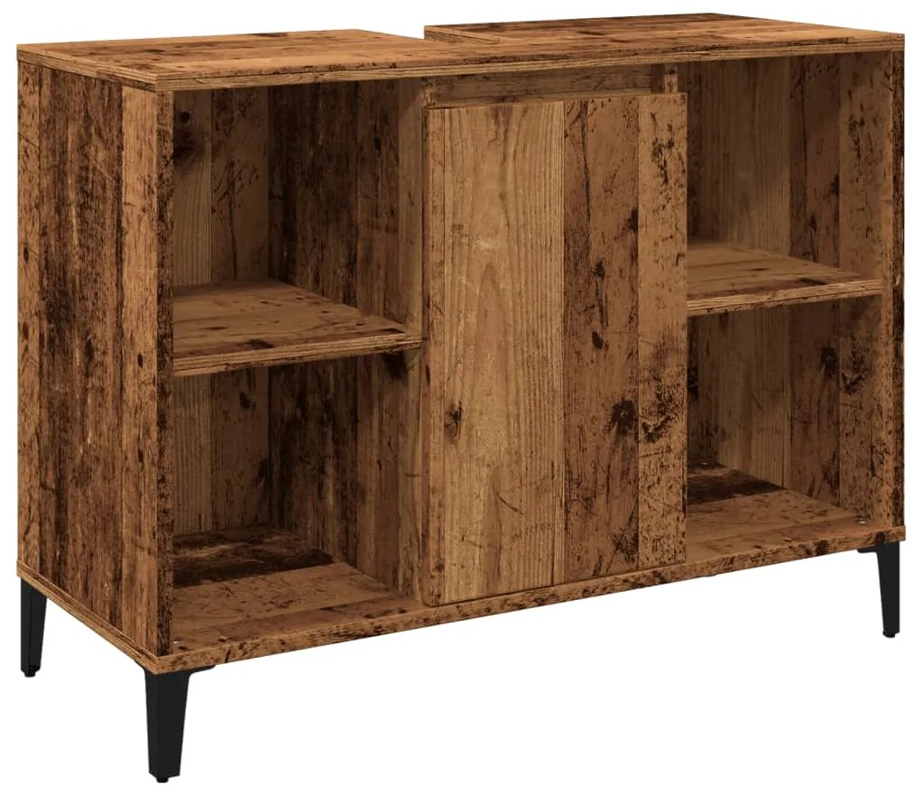 vidaXL Ντουλάπι νιπτήρα Παλιό ξύλο 80x33x60 cm Κατασκευασμένο ξύλο