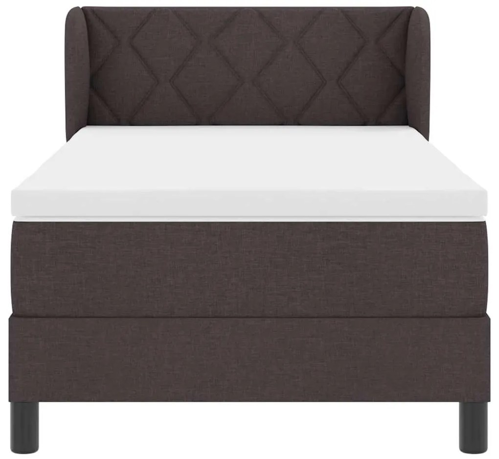 vidaXL Κρεβάτι box spring με στρώμα με στρώμα Σκούρο καφέ Σκούρο καφέ
