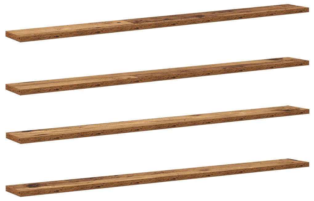 vidaXL Δίσκος Βιβλιοθήκης 4 pcs Καφέ 100 x 40 x 1.5 εκ. Μοριοσανίδα