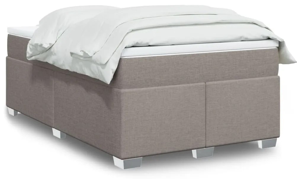 vidaXL Κρεβάτι Boxspring με Στρώμα Taupe 120x190 εκ. Υφασμάτινο