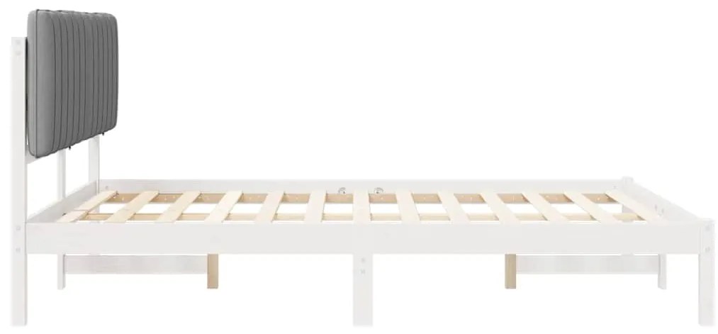 vidaXL Σκελετός Κρεβατιού με Επενδεδυμένο Κεφαλάρι Ανοιχτό γκρι