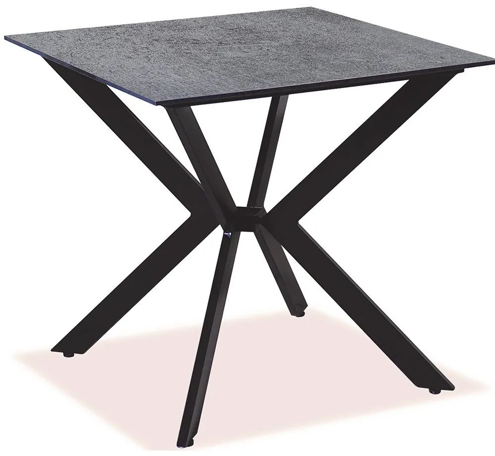 Τραπέζι Τετράγωνο Αλουμινίου Hpl 22496 70x70x75cm Black-Grey