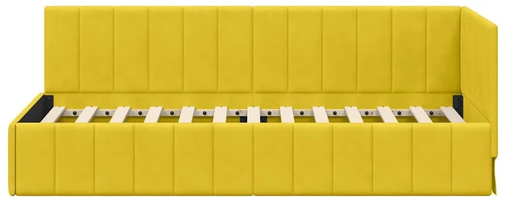vidaXL Κρεβάτι Γωνίας με κεφαλάρι Κίτρινο 80 x 200 cm Βελούδο