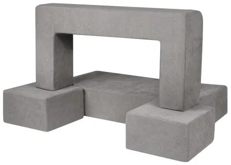 VEVOR Modular Kids Play Couch 4Pcs DIY Creative Child Sectional Sofa Dark Grey