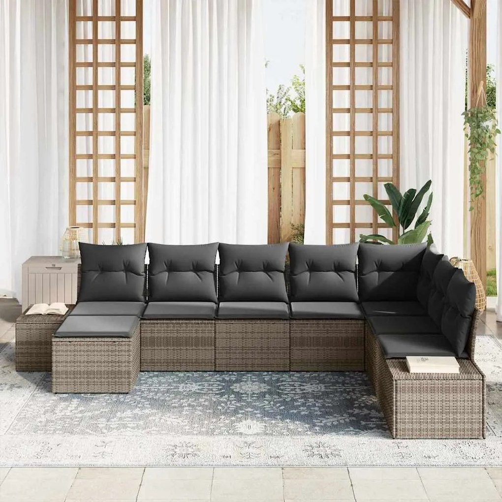 vidaXL Σετ Καναπέ Κήπου 8 pcs 319 x 209 x 85 εκ. Πολυ ράταν