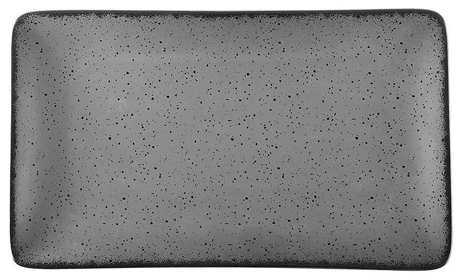 Πιατέλα Ορθογώνια Πορσελάνινη Terra Grey 27x16cm - Estia