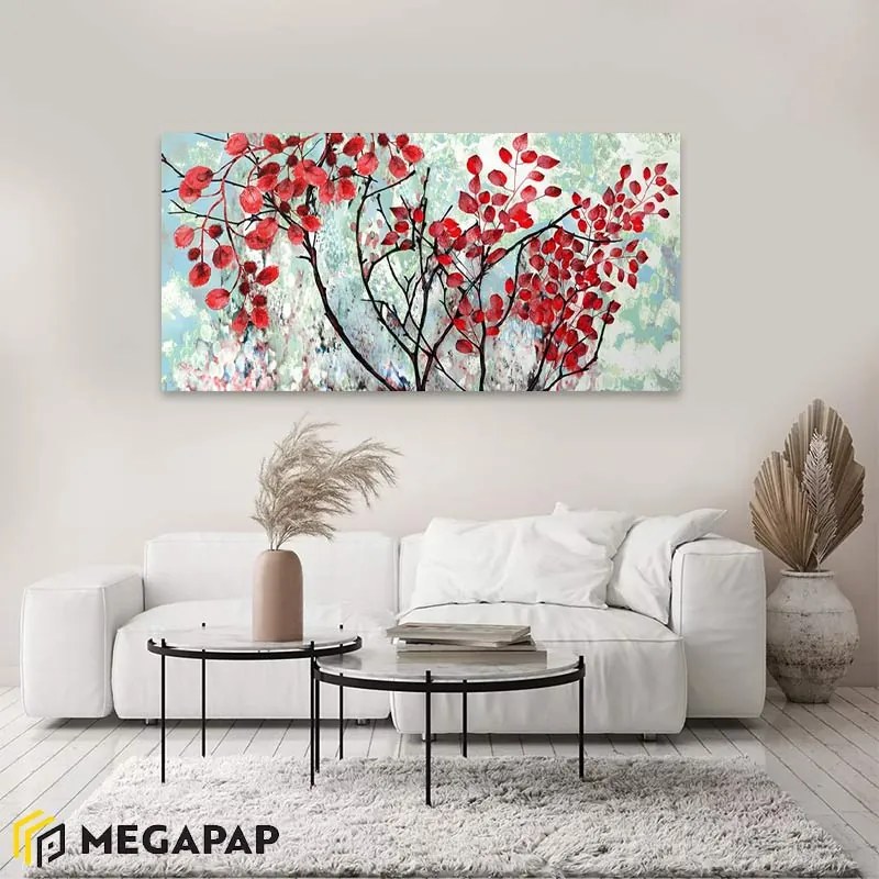 ΠΙΝΑΚΑΣ ΣΕ ΚΑΜΒΑ "RED LEAVES" MEGAPAP ΨΗΦΙΑΚΗΣ ΕΚΤΥΠΩΣΗΣ 100X50X3ΕΚ.