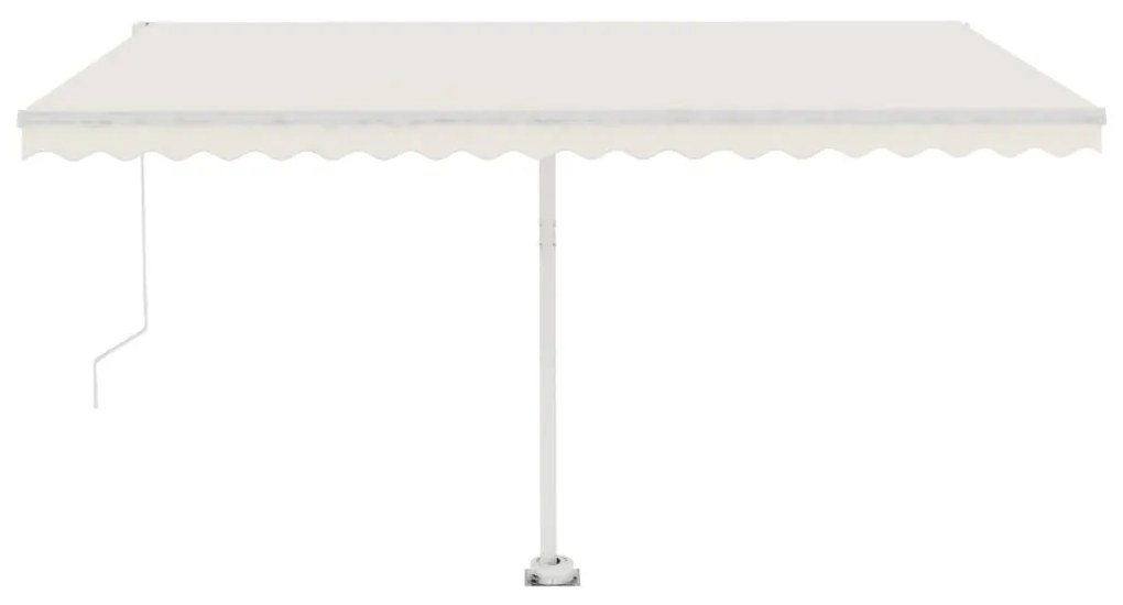 vidaXL Τέντα Συρόμενη Χειροκίνητη με LED Κρεμ 450 x 300 εκ.