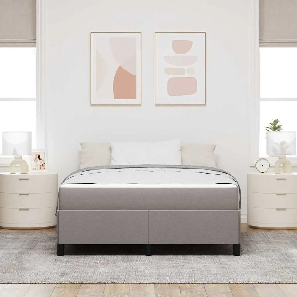 vidaXL Κρεβάτι με ελατήρια Taupe 160 x 200 cm ύφασμα