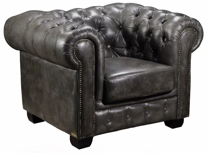 CHESTERFIELD BIRMINGHAM ΠΟΛΥΘΡΟΝΑ ΣΑΛΟΝΙΟΥ ΚΑΘΙΣΤΙΚΟΥ, ΔΕΡΜΑ ANTIQUE GREY