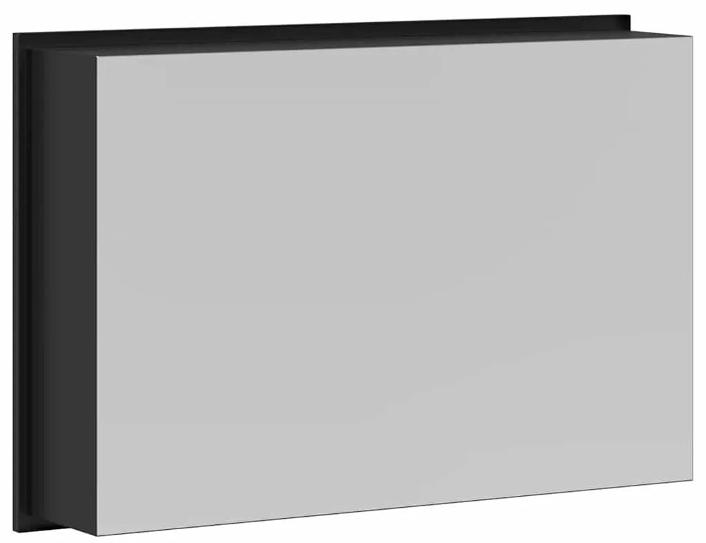 vidaXL Νίτσα Μπάνιου Μαύρο 45 x 30 x 9.5 εκ. Ανοξείδωτο ατσάλι
