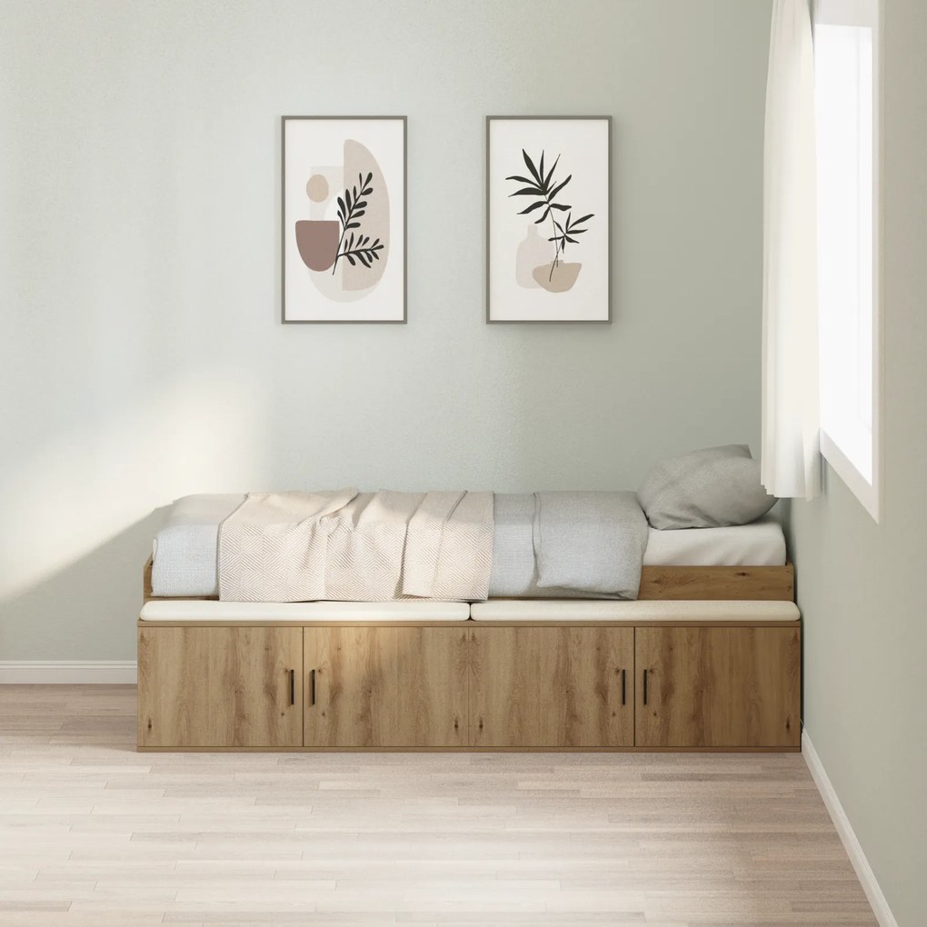 vidaXL Κρεβάτι με Αποθήκευση Artisan Oak 90x190 εκ.
