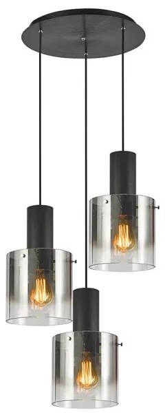 Κρεμαστό Φωτιστικό Οροφής 3xE27 60W IP20 Μαύρο GEA-GEA-3R Sunlight-GEA-GEA-3R-Μαύρο GEA-GEA-3R