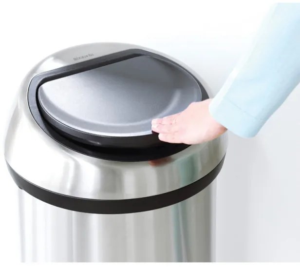 Κάδος BrabantiaTouch 647246, 60 l, Ομαλό και αθόρυβο άνοιγμα, Λευκό