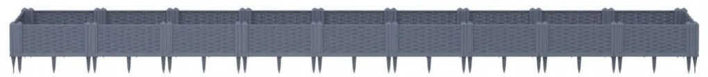 vidaXL Ζαρντινιέρα με Πασσάλους Μπλε Γκρι 362,5x42,5x28,5εκ. Πολυπροπυλένιο