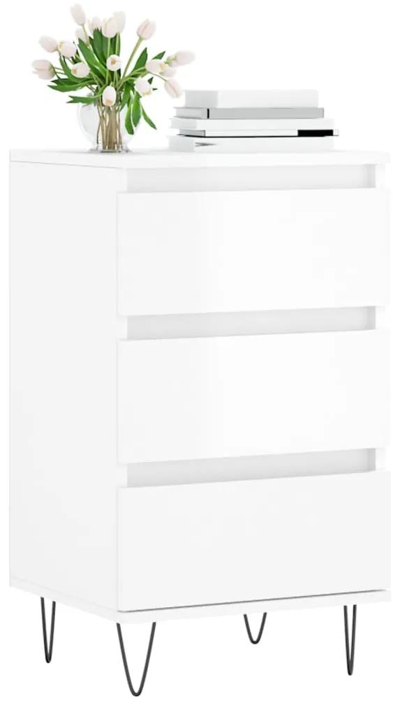 vidaXL Συρταριέρα Γυαλιστερή Λευκή 40 x 35 x 70 εκ. από Επεξεργ. Ξύλο