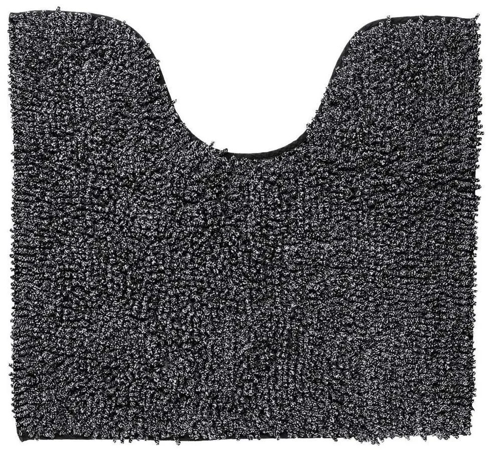 Πατάκι Λεκάνης Misto Black Sealskin 55x60 Chenille-Πολυέστερ
