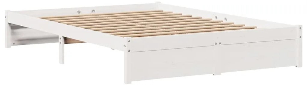 vidaXL Πλαίσιο Κρεβατιού με Κεφαλάρι Λευκό 120x190 εκ. Μασίφ Πεύκου