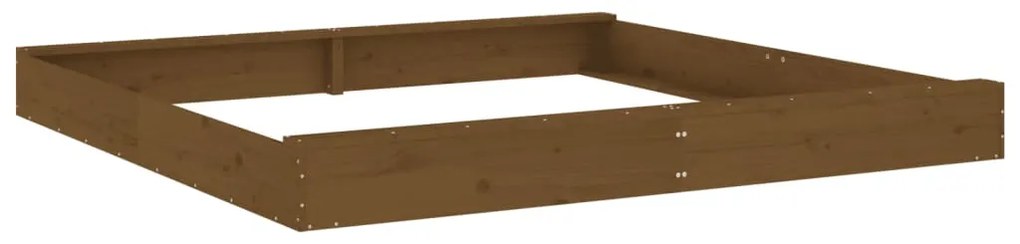 vidaXL Αμμοδόχος με Καθίσματα Καφέ Μελί Τετράγωνη Μασίφ Ξύλο Πεύκου