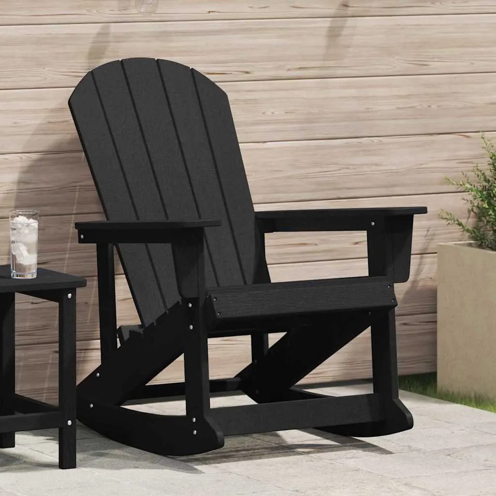 vidaXL Καρέκλα Ροκ Άνταροντζ Μαύρη 73.5x92x90 cm HDPE