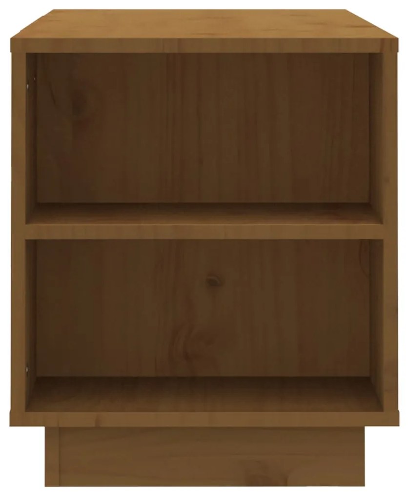 vidaXL Έπιπλο Τηλεόρασης Καφέ Μελί 110x35x40,5εκ από Μασίφ Ξύλο Πεύκου