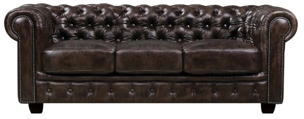 Καναπές Chesterfield Brown 689 E9574,3 201X92X72 cm Δέρμα