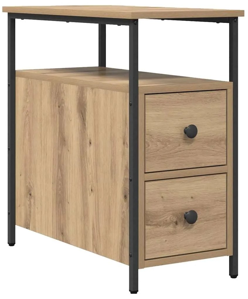 vidaXL Κομοδίνο artisan δρυς 30 x 60 x 60 εκ. Επεξεργασμένο ξύλο