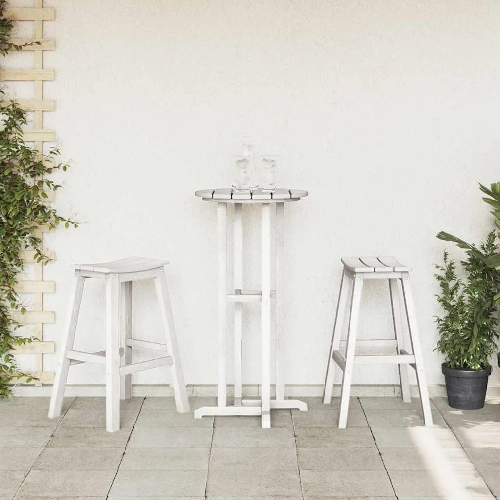 vidaXL Μπαρ σκαμπό 2 pcs Λευκό 52 x 43 x 73.5εκ Πλαστικό