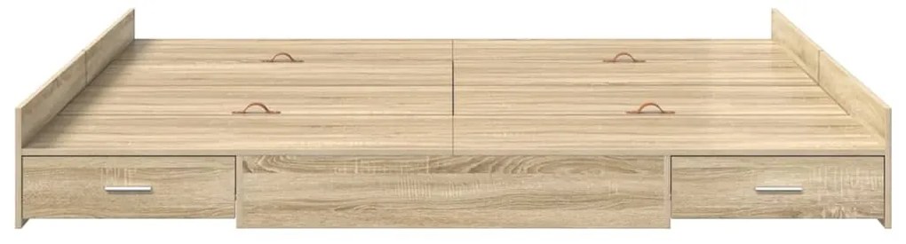 vidaXL Κρεβάτι με αποθηκευτικό χώρο Sonoma Δρυς 200 x 200 cm