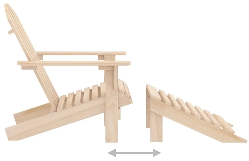 vidaXL Καρέκλα Κήπου Adirondack με Υποπόδιο από Ξύλο Ελάτης