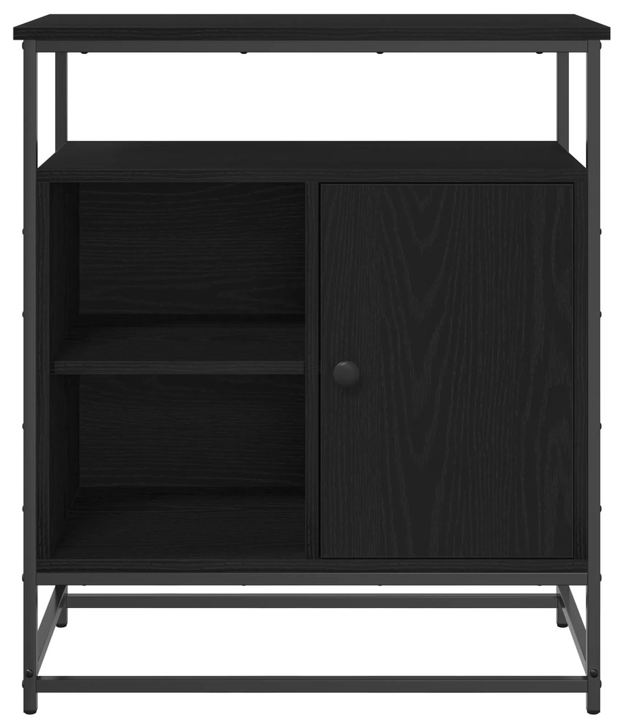 vidaXL Μπουφές Μαύρο Δρυς 69x35x80 εκ. Κατασκευασμένο από Ξύλο και Ατσάλι