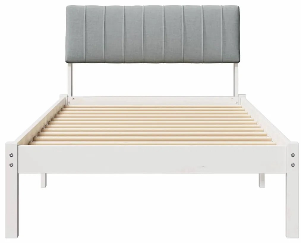 vidaXL Σκελετός Κρεβατιού Λευκό και ανοιχτό γκρι 90 x 190 cm