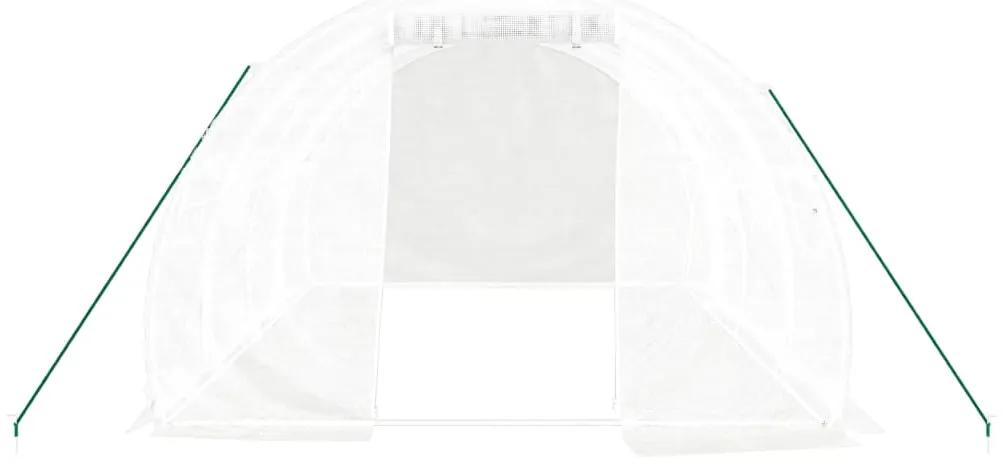 vidaXL Θερμοκήπιο Λευκό 12 μ² 4 x 3 x 2 μ. με Ατσάλινο Πλαίσιο