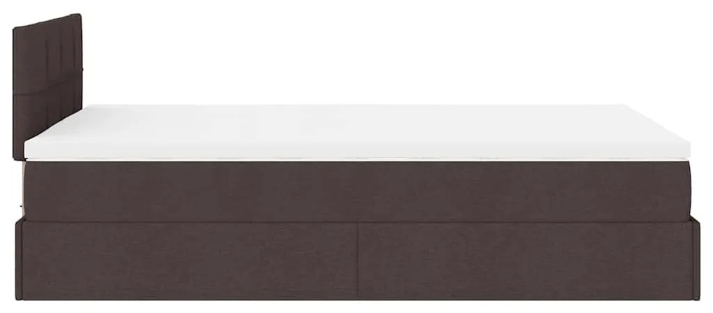 Οθωμανικό κρεβάτι με στρώμα &amp; LEDs Σκούρο καφέ 120x190cm ύφασμα 3312294