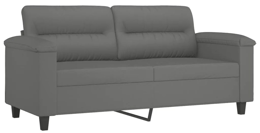 vidaXL Καναπές Διθέσιος Σκ. Γκρι 140 εκ. Ύφασμα Μικροϊνών με Μαξιλάρια