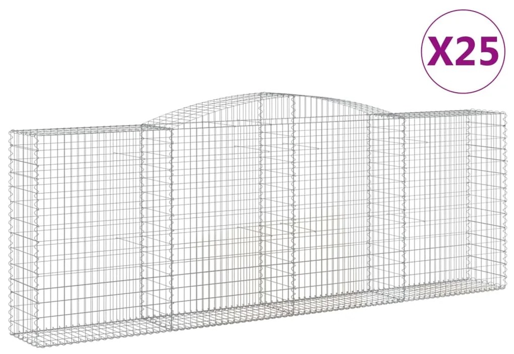 vidaXL Συρματοκιβώτια Τοξωτά 25 τεμ. 400x50x140/160 εκ. Γαλβαν. Ατσάλι