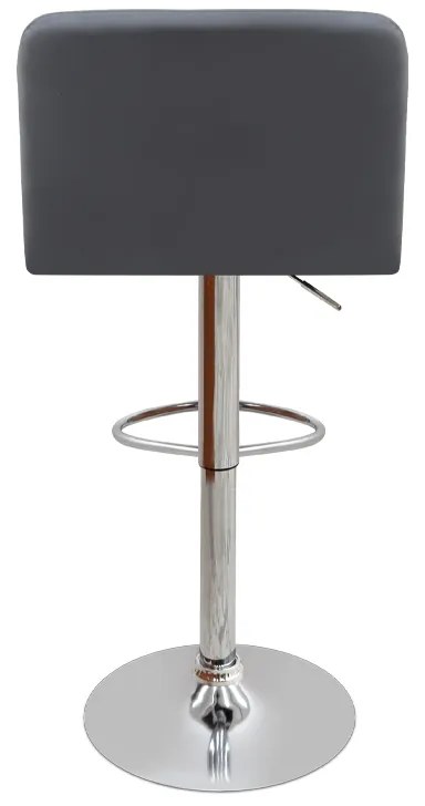 Σκαμπό μπαρ Carmelo Megapap με ρυθμιζόμενο ύψος PU μαύρο - βάση χρωμίου 45x42x90/113εκ.