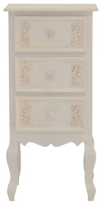 Συρταριέρα Pazlen Inart mdf σε λευκή αντικέ απόχρωση 40x34.5x82εκ