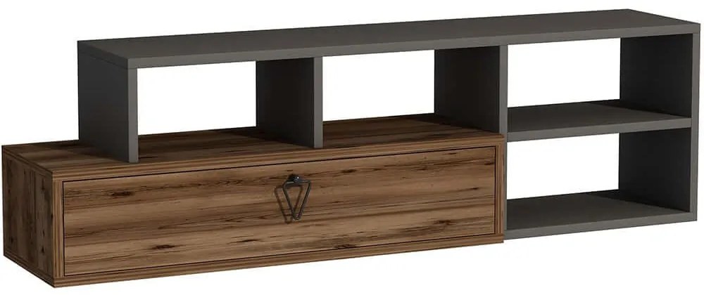 Έπιπλο Τηλεόρασης Duru 550ARN2189 135x29,6x38cm Walnut-Anthracite