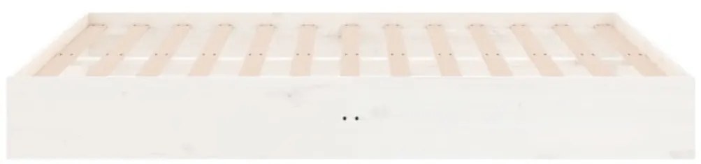 vidaXL Πλαίσιο Κρεβατιού Λευκό 140 x 190 εκ. από Μασίφ Ξύλο