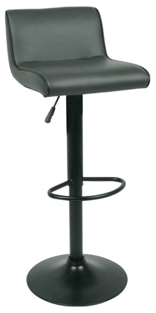Σκαμπό Bar Nero ΕΜ405,2 Pu Γκρι/Βαφή Μαύρη 38x38x81/101cm Σετ 2τμχ Metal, Technoderma