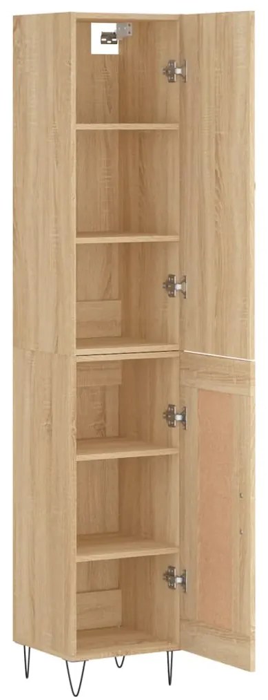 vidaXL Μπουφές Sonoma δρυς 34,5 x 34 x 180 εκ. από Επεξεργασμένο Ξύλο