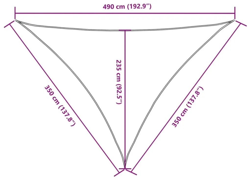 Πανί Σκίασης Τρίγωνο Μαύρο 3,5 x 3,5 x 4,9 μ. από Ύφασμα Oxford - Μαύρο