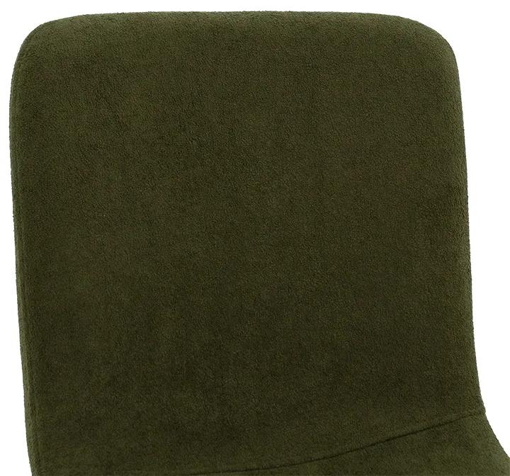 Καρέκλα Gratify pakoworld ύφασμα μπουκλέ χακί-πόδι μαύρο - Ύφασμα - 093-000016