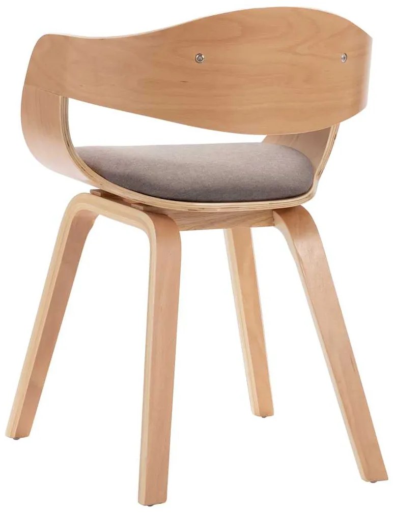 vidaXL Καρέκλες Τραπεζαρίας 2 τεμ. από Λυγισμένο Ξύλο / Taupe Ύφασμα