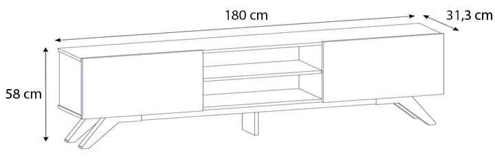 ΕΠΙΠΛΟ ΤΗΛΕΟΡΑΣΗΣ JARVIS MEGAPAP ΧΡΩΜΑ ΛΕΥΚΟ 180X31,3X58ΕΚ.